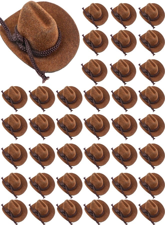 Hoarost 40 Pcs Mini Cowboy Hats Mini Western Cowboy Doll Hat for Crafts Doll Dress Up Dollhouse Birthday Party Decorations Favors - Image 1